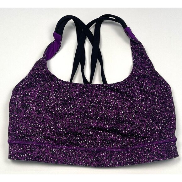 LULULEMON Womens SIZE 2 Energy Bra Flashback Static Purple *No Pads/Size Dot* - Picture 1 of 5